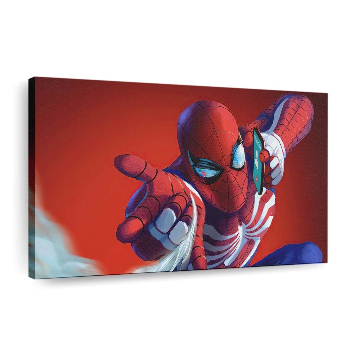 Spider Man am Telefon Leinwandbild - Wanddeko