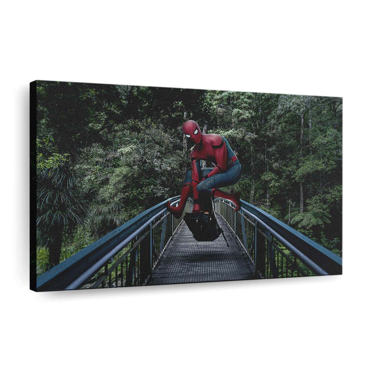 Spider Man auf der Brücke Leinwandbild - Wanddeko