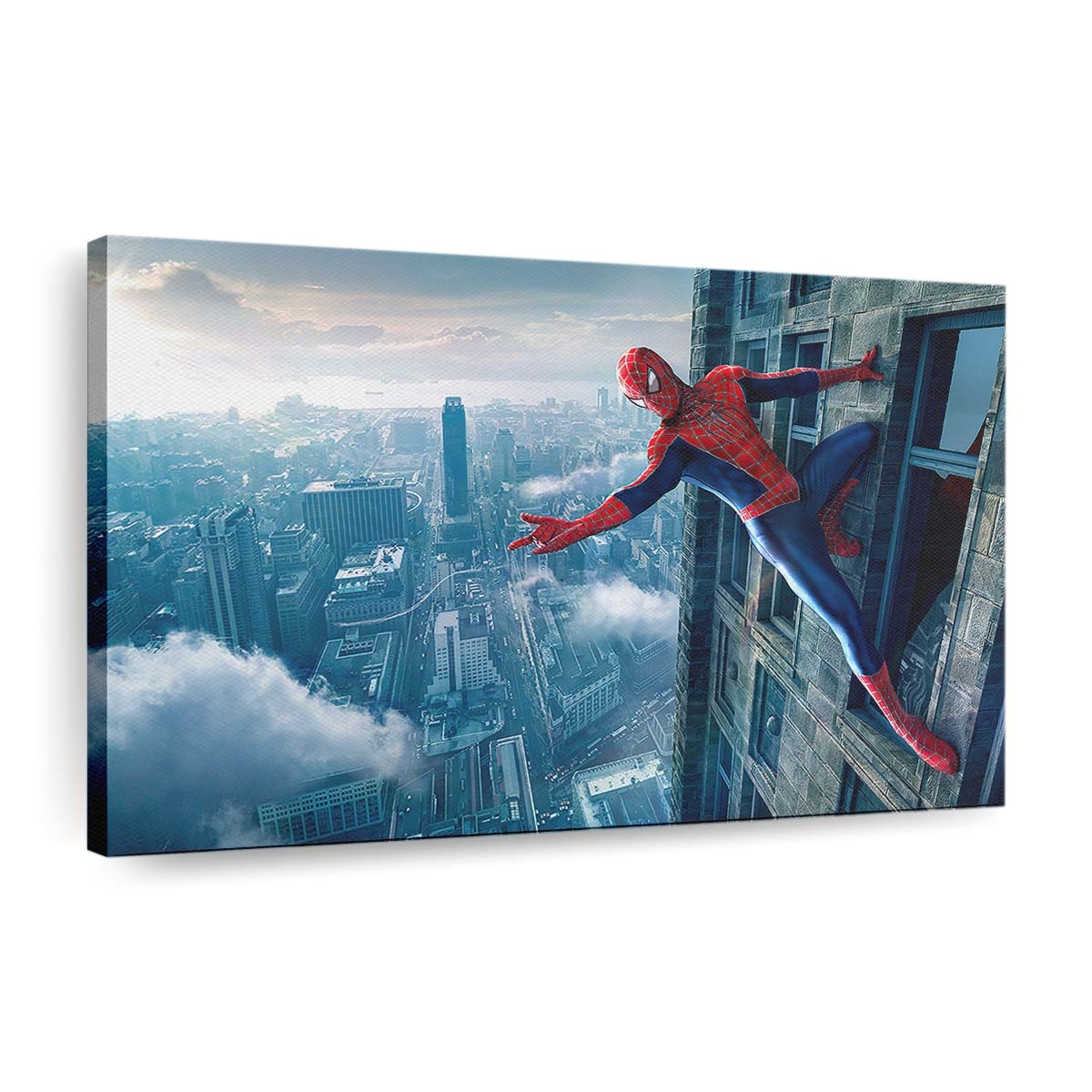 Spider Man außerhalb des Gebäudes Leinwandbild - Wanddeko