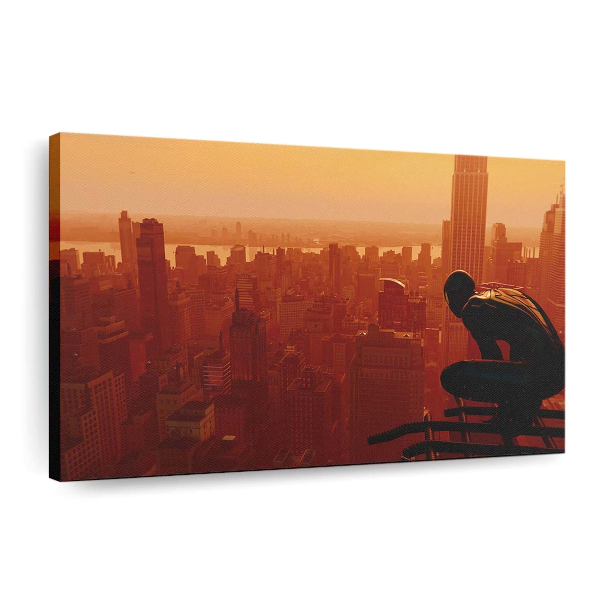 Spider Man über der Stadt Leinwandbild - Wanddeko