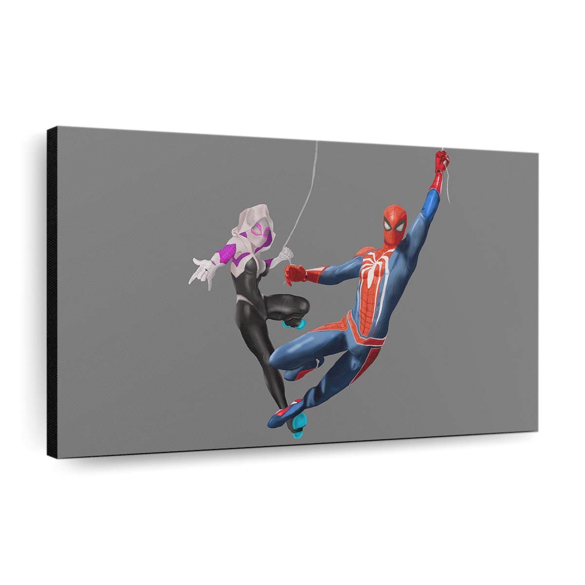 Spider Man und Spider Gwen Kunst Leinwandbild - Wanddeko