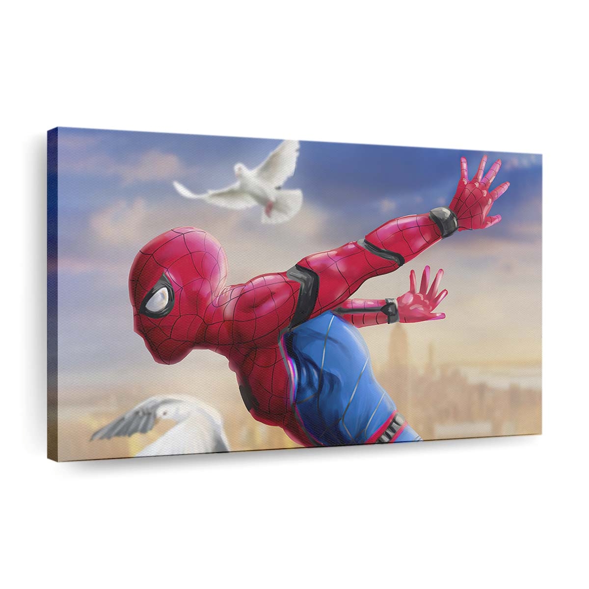 Spider Man bereit für den Tag Leinwandbild - Wanddeko