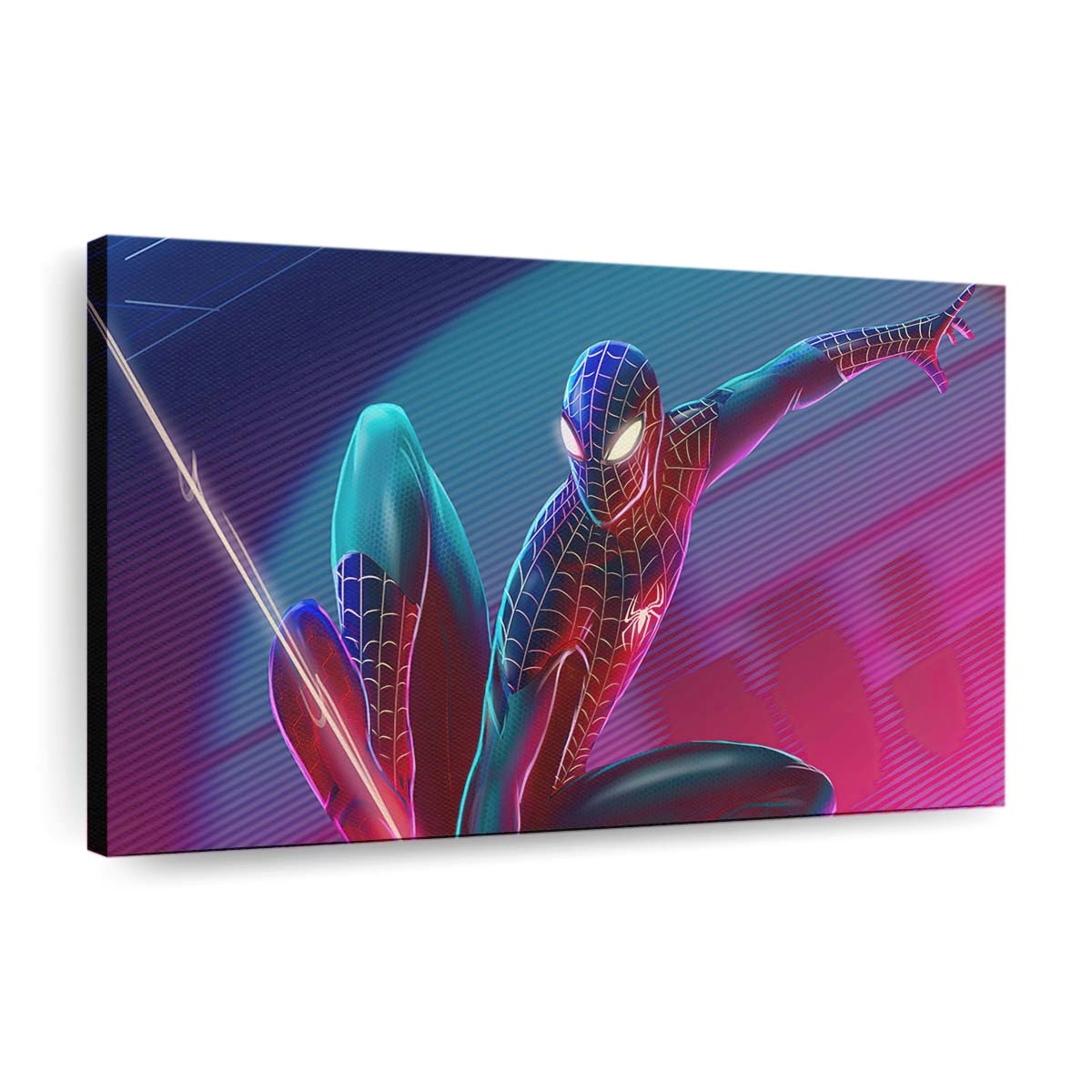 Spider Man Retrowave Leinwandbild - Wanddeko
