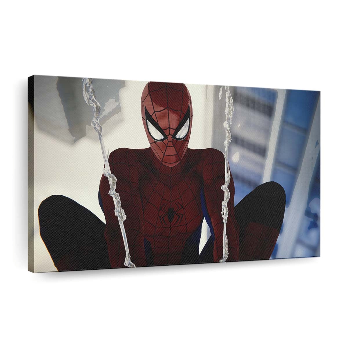 Spider Man schießt Netz Leinwandbild - Wanddeko