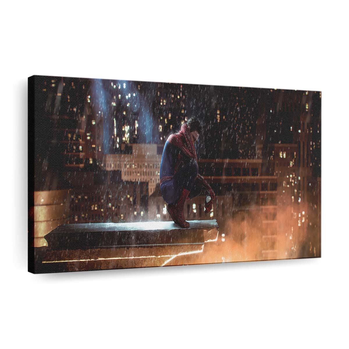 Spider Man Sitting Mask Off Leinwandbild - Wanddeko