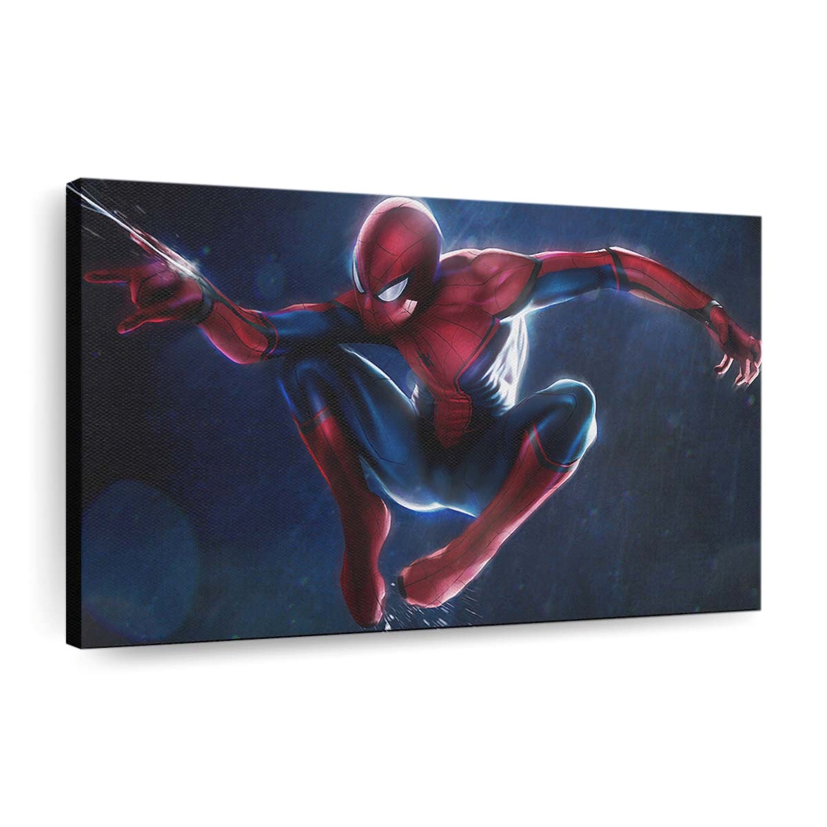 Spider Man schwingt durch den Regen Leinwandbild - Wanddeko