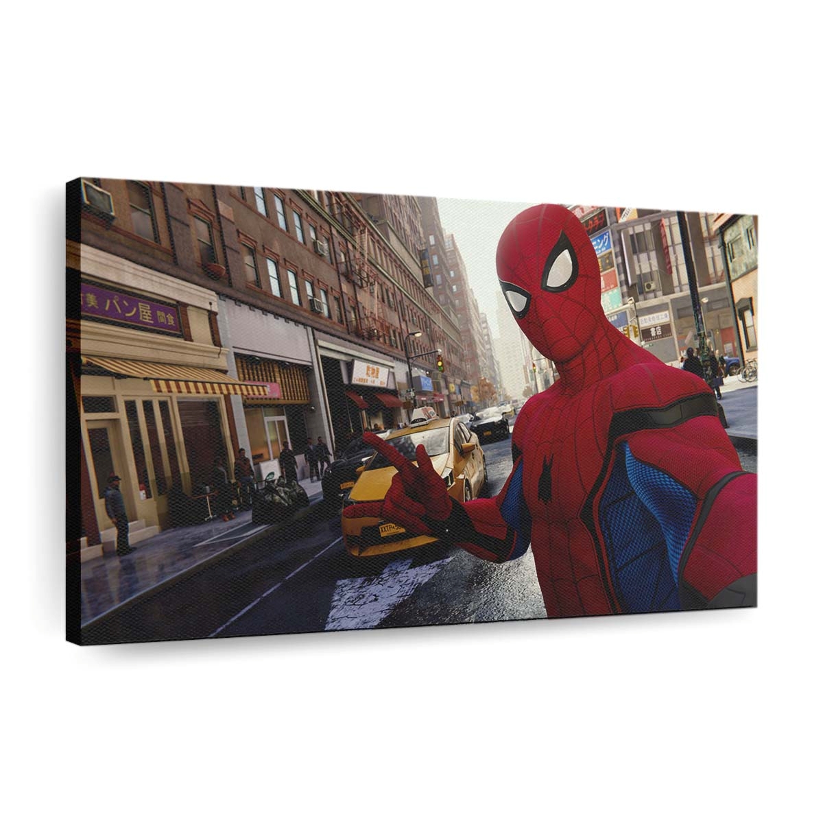 Spider Man macht Selfie 2018 2 Leinwandbild - Wanddeko
