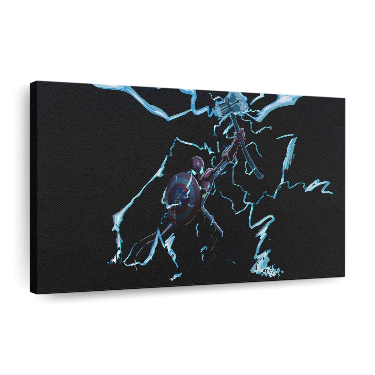 Spider Man Thor Hammer Leinwandbild - Wanddeko