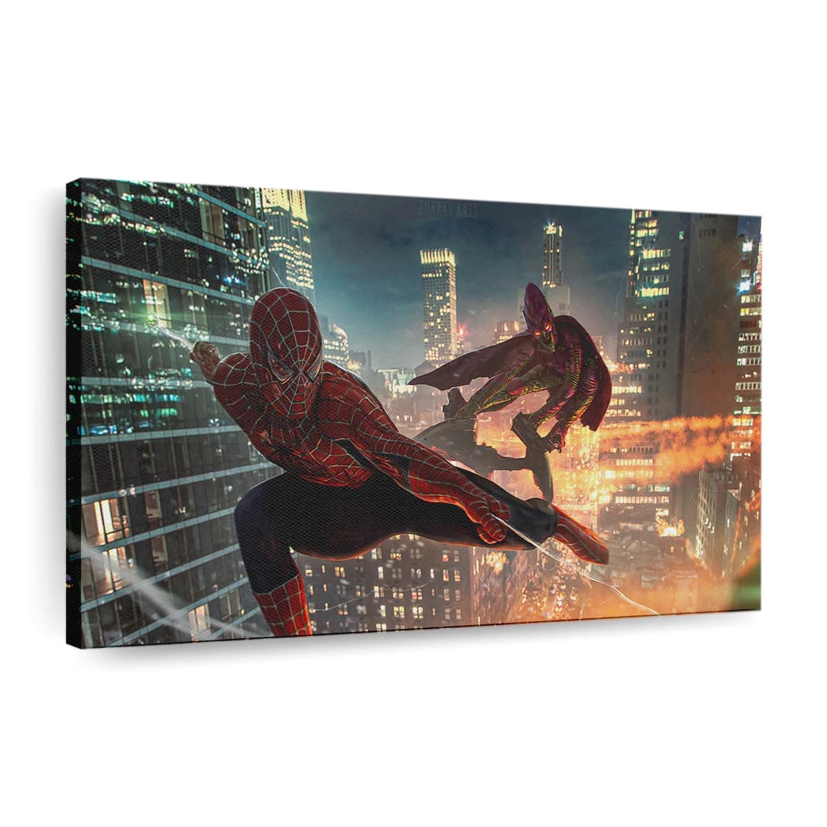 Spider Man gegen Goblin 3 Leinwandbild - Wanddeko