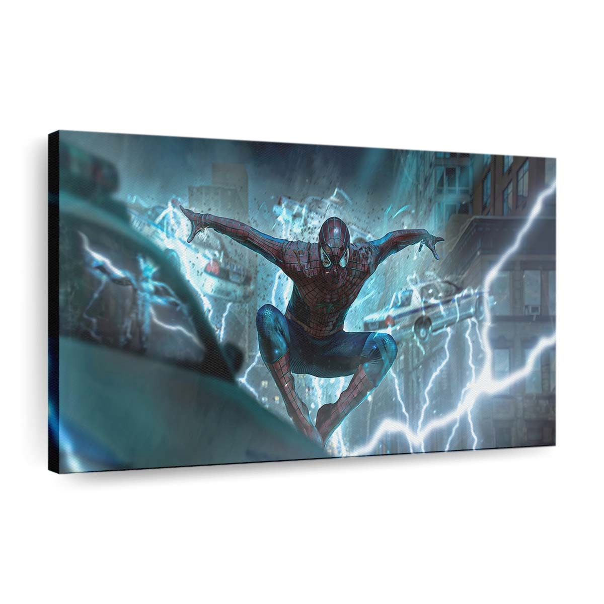 Spider Man gegen Electro Leinwandbild - Wanddeko