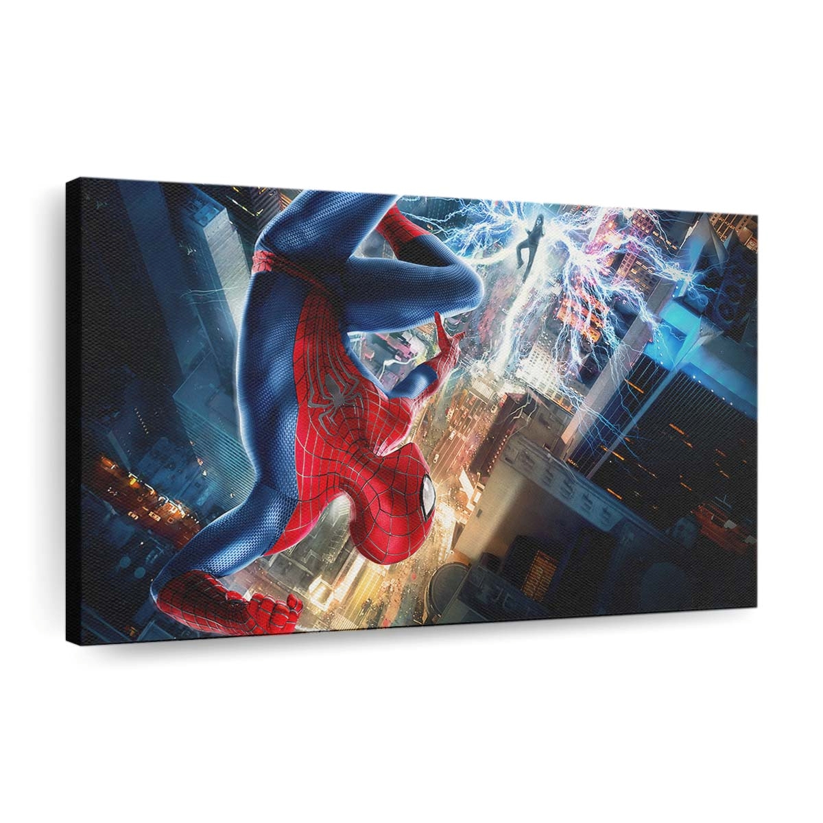 Spider Man gegen Electro Kampfszene Leinwandbild - Wanddeko