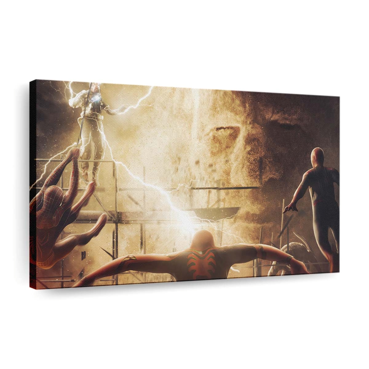 Spider Man gegen Electro Poster Leinwandbild - Wanddeko