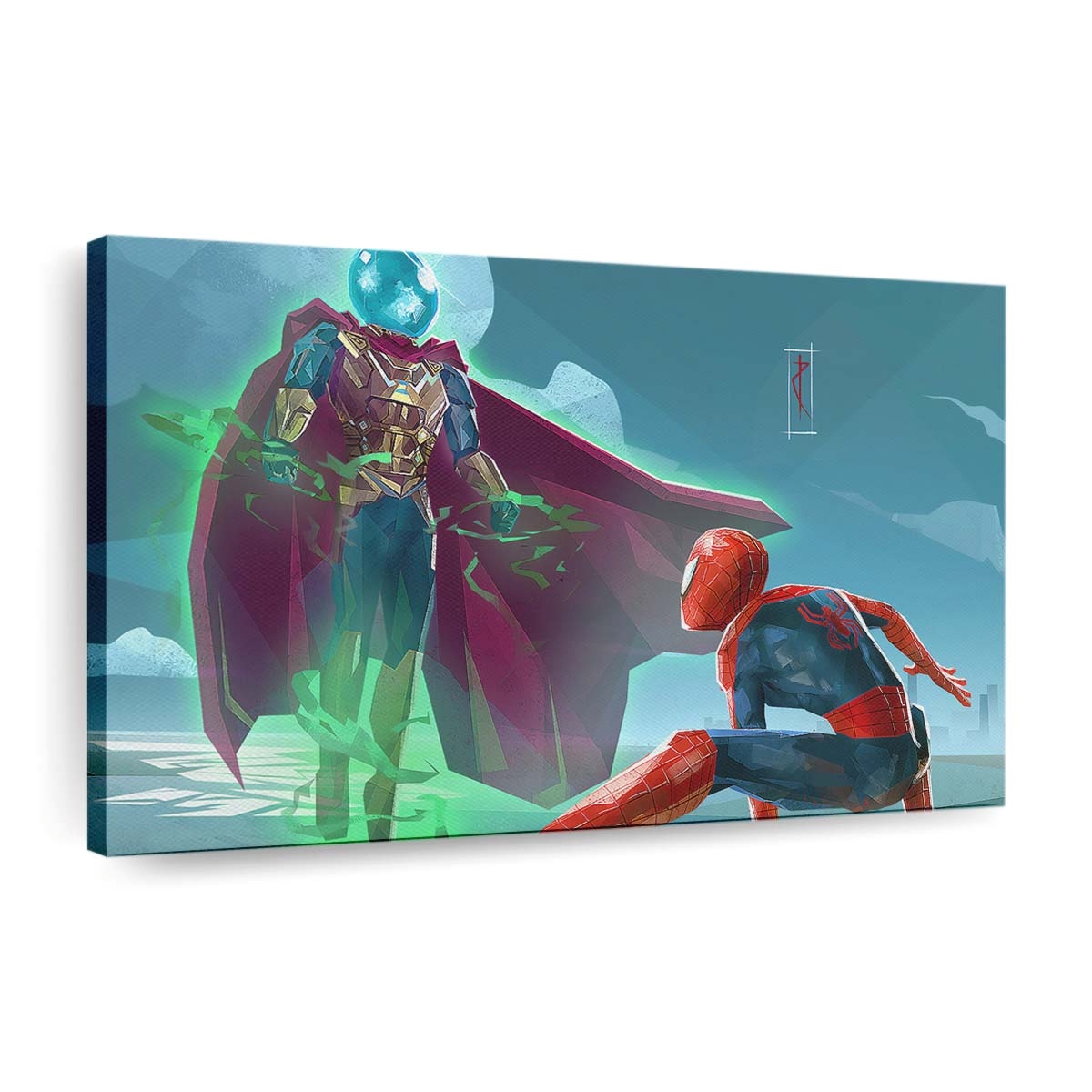 Spider Man gegen Mysterio Kunst 2 Leinwandbild - Wanddeko