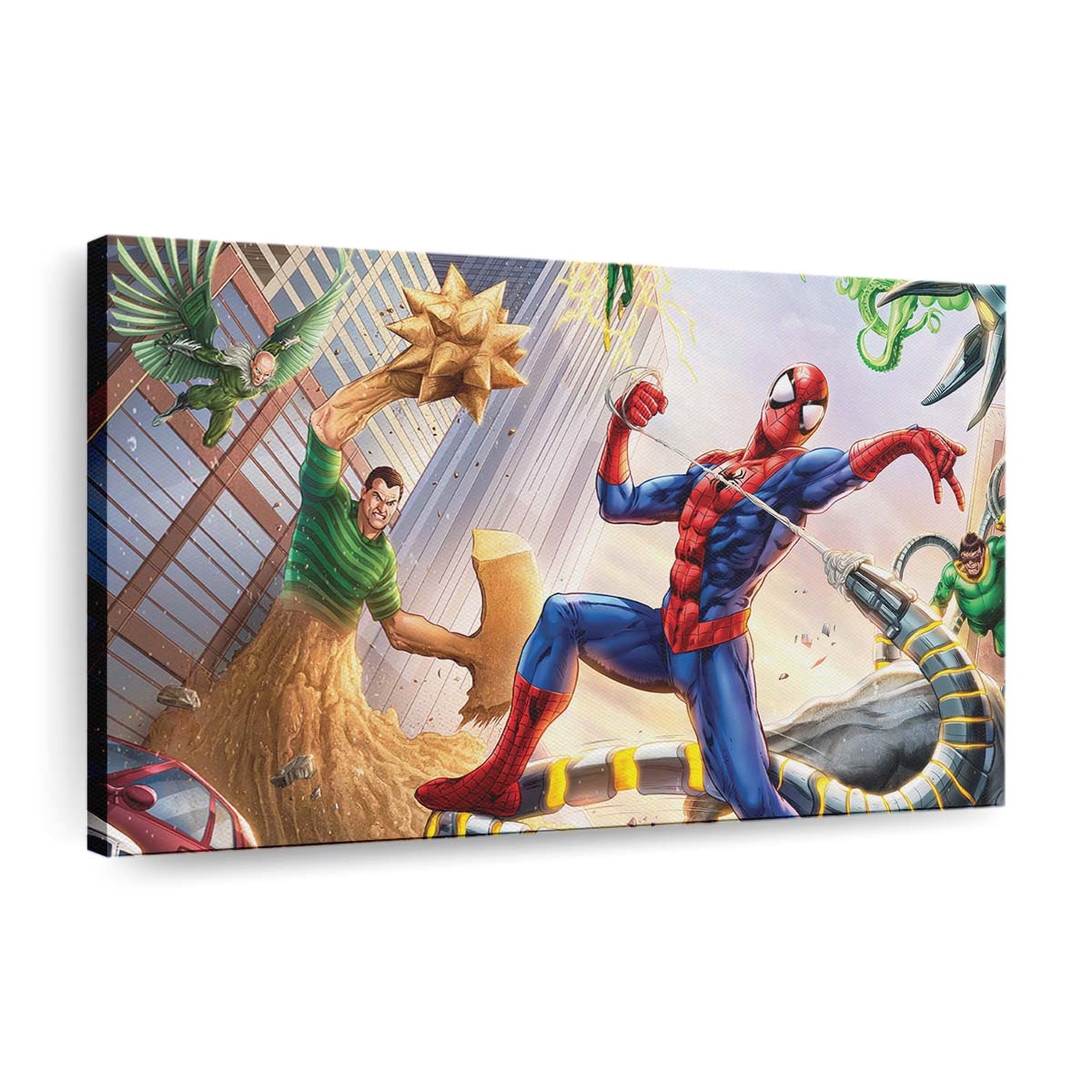 Spider Man gegen Sinister Six Kunst Leinwandbild - Wanddeko