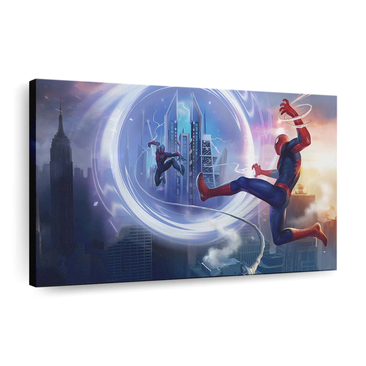 Spider Man gegen Spider Verse Leinwandbild - Wanddeko