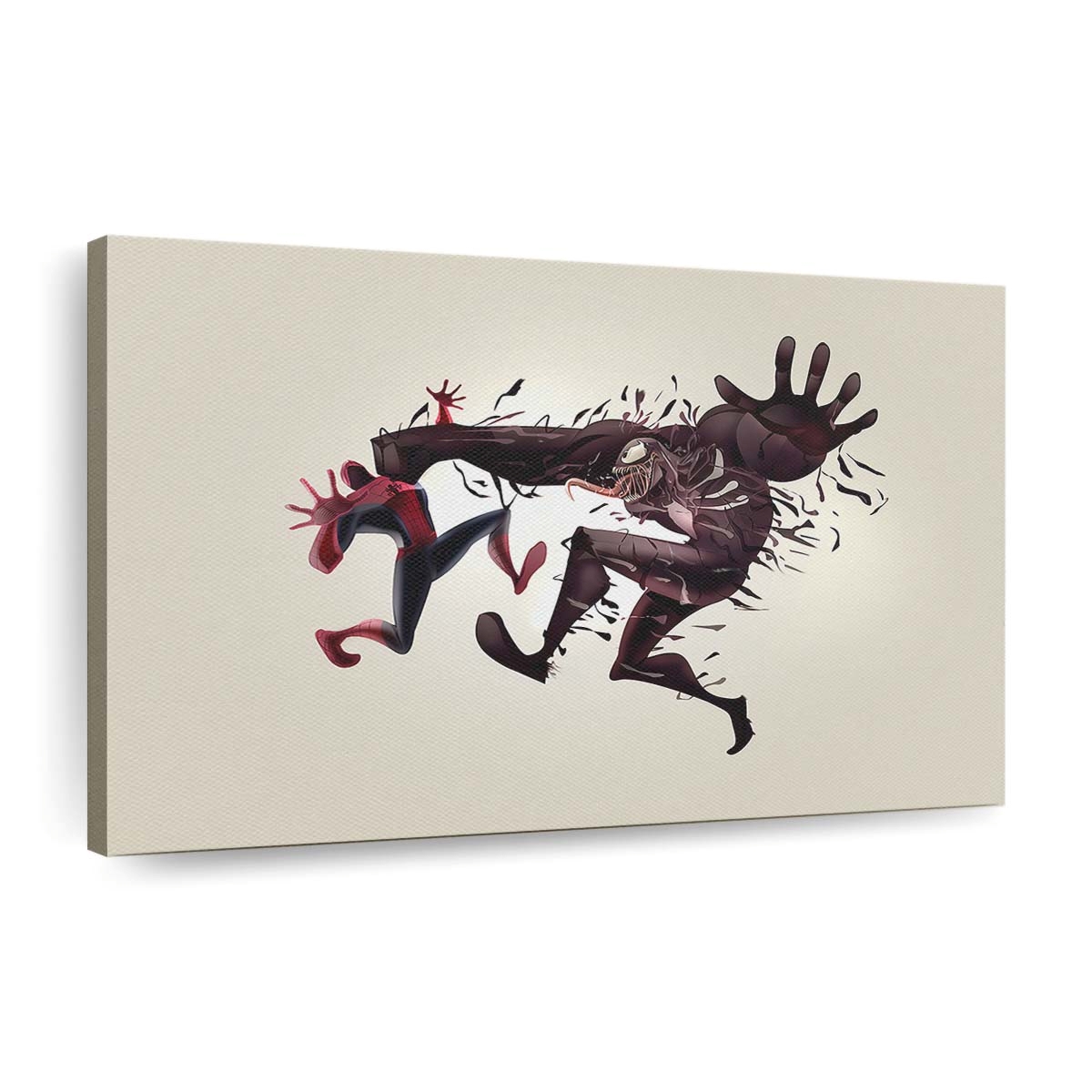 Spider Man gegen Venom Faceoff Leinwandbild - Wanddeko