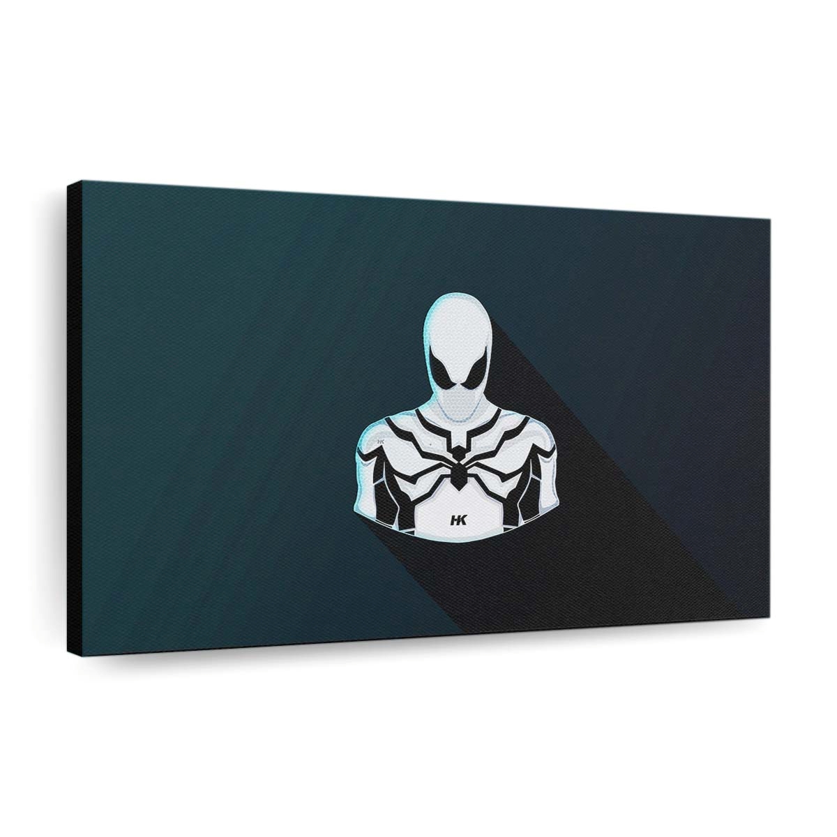 Spider Man White Suit Minimal Leinwandbild - Wanddeko