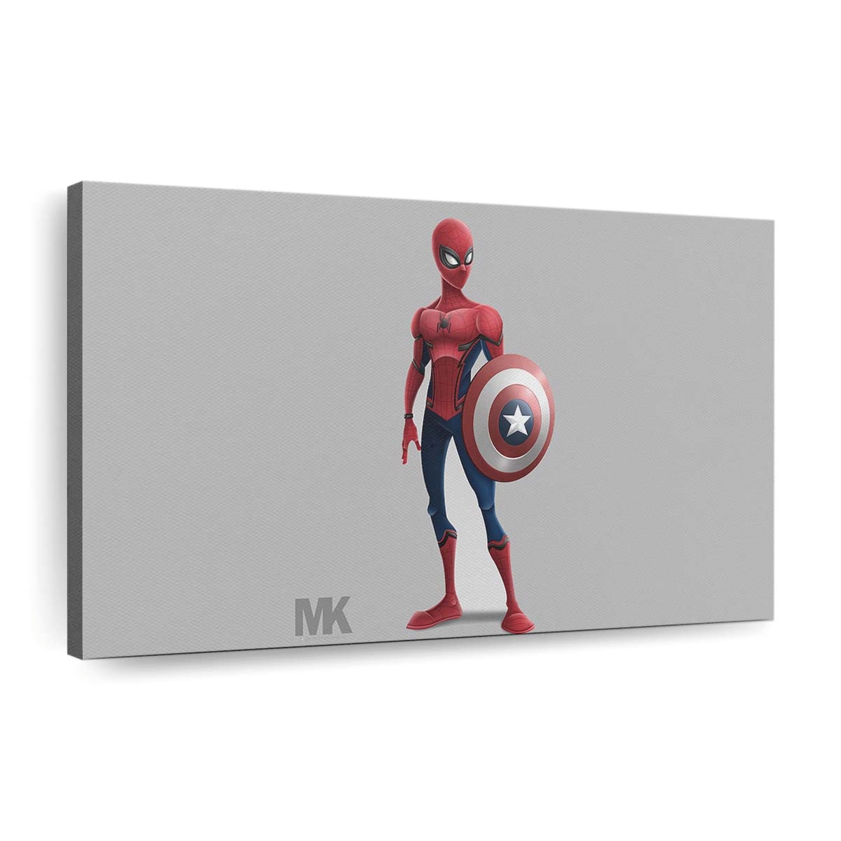 Spider Man With Captain America Shield Leinwandbild - Wanddeko