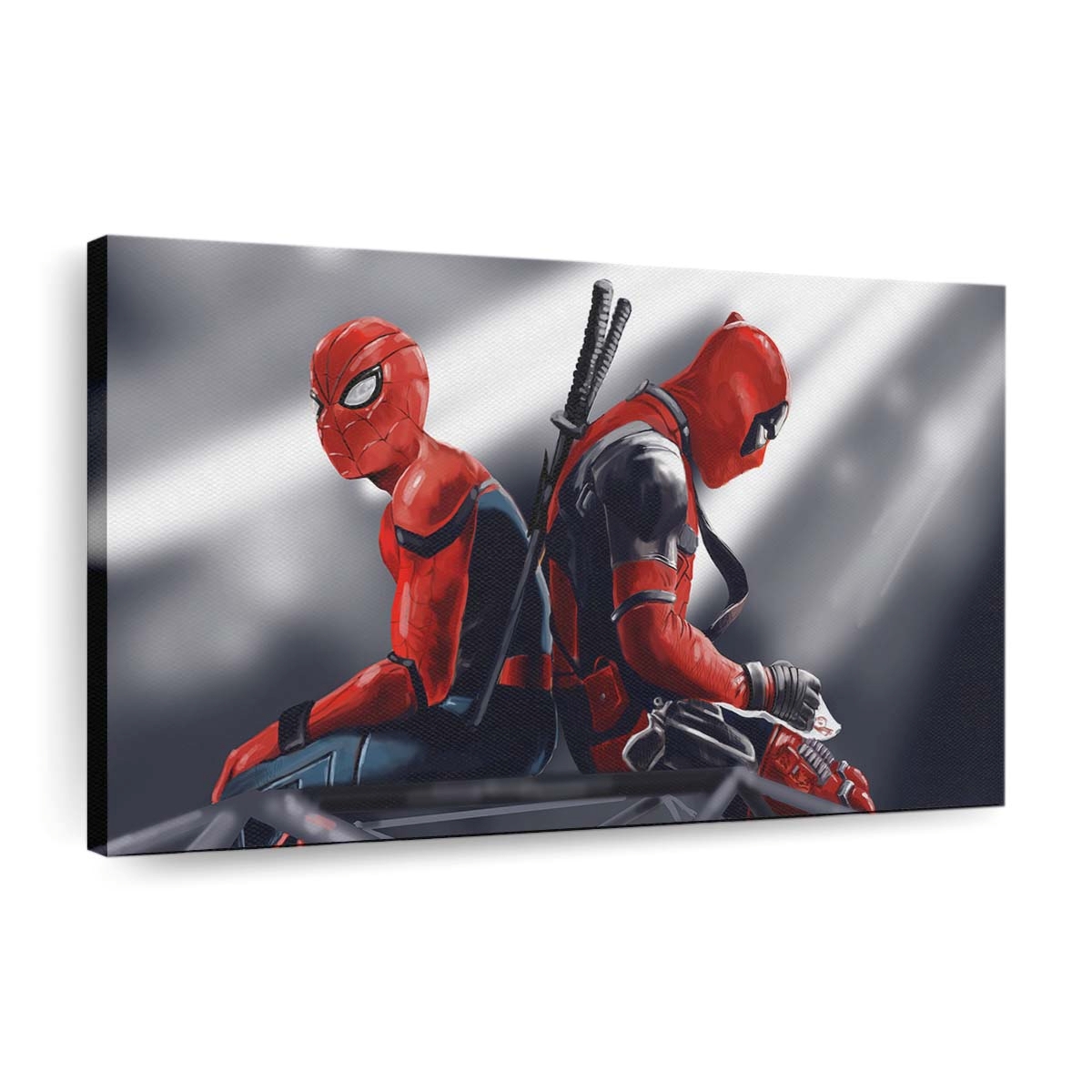 Spidey und Deadpool Leinwandbild - Wanddeko