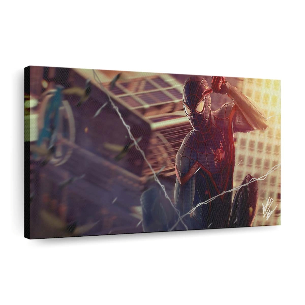 Spidey New York Stark Tower Leinwandbild - Wanddeko