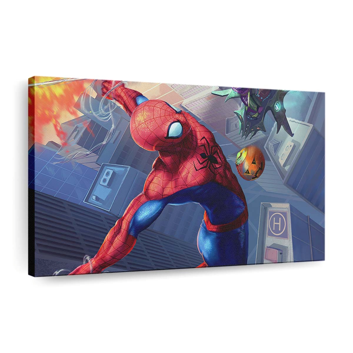 Spidey gegen Goblin Comic Kunst Leinwandbild - Wanddeko
