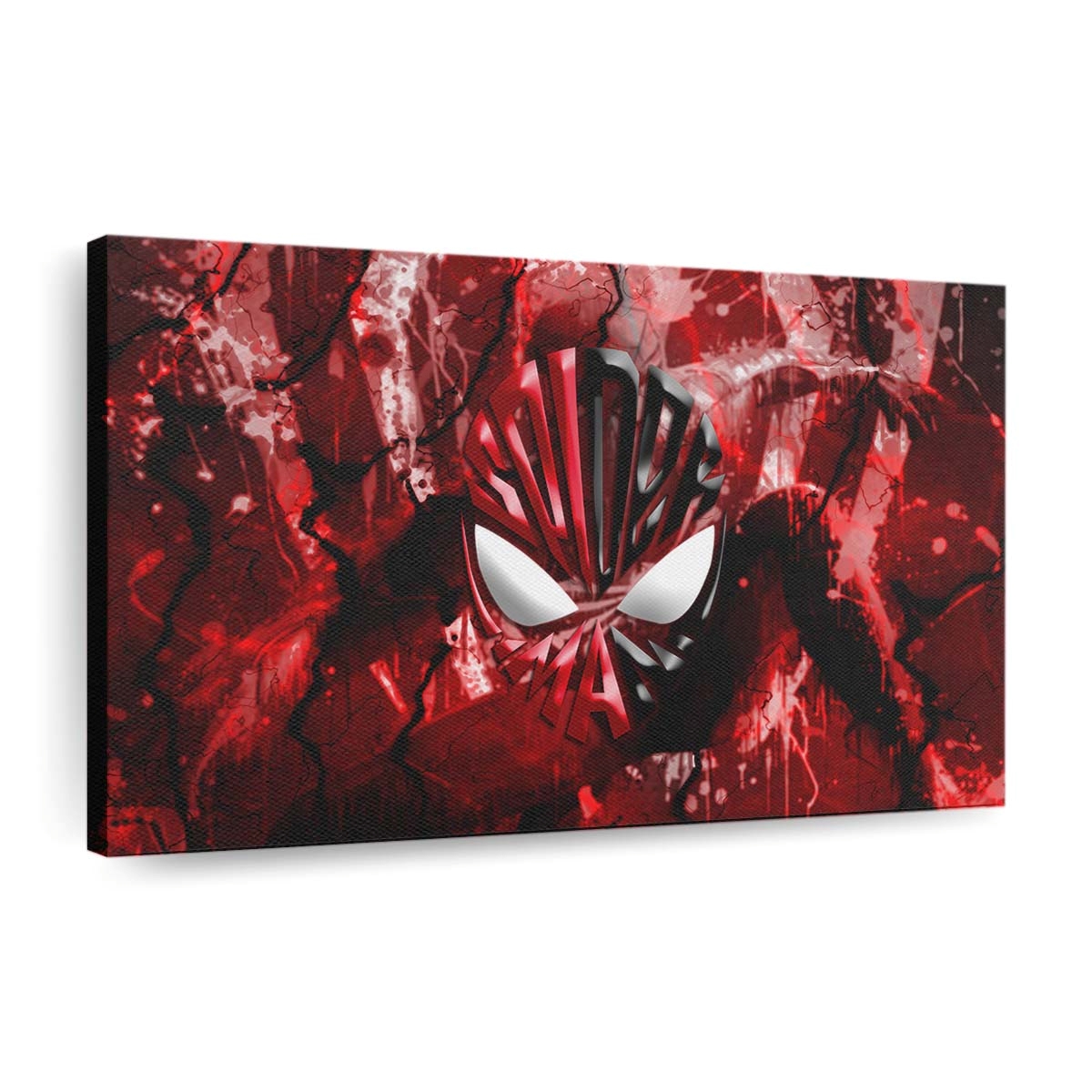 Super Red Spider Man Helm Leinwandbild - Wanddeko