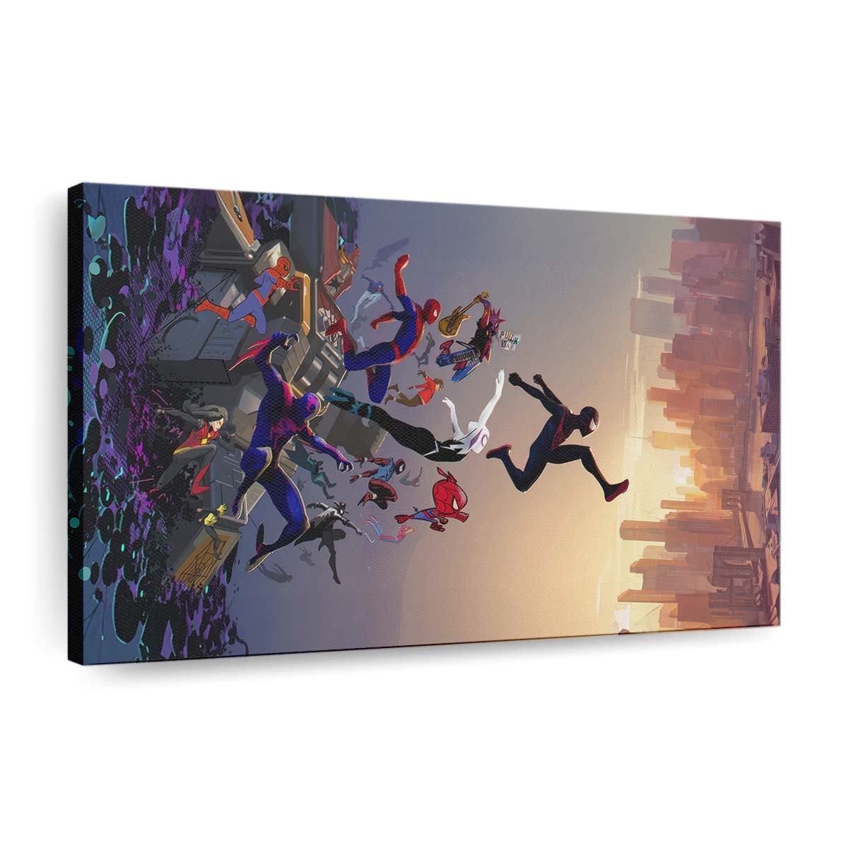 Swinging Through Dimensions Spider Man Across The Spider Verse Leinwandbild - Wanddeko