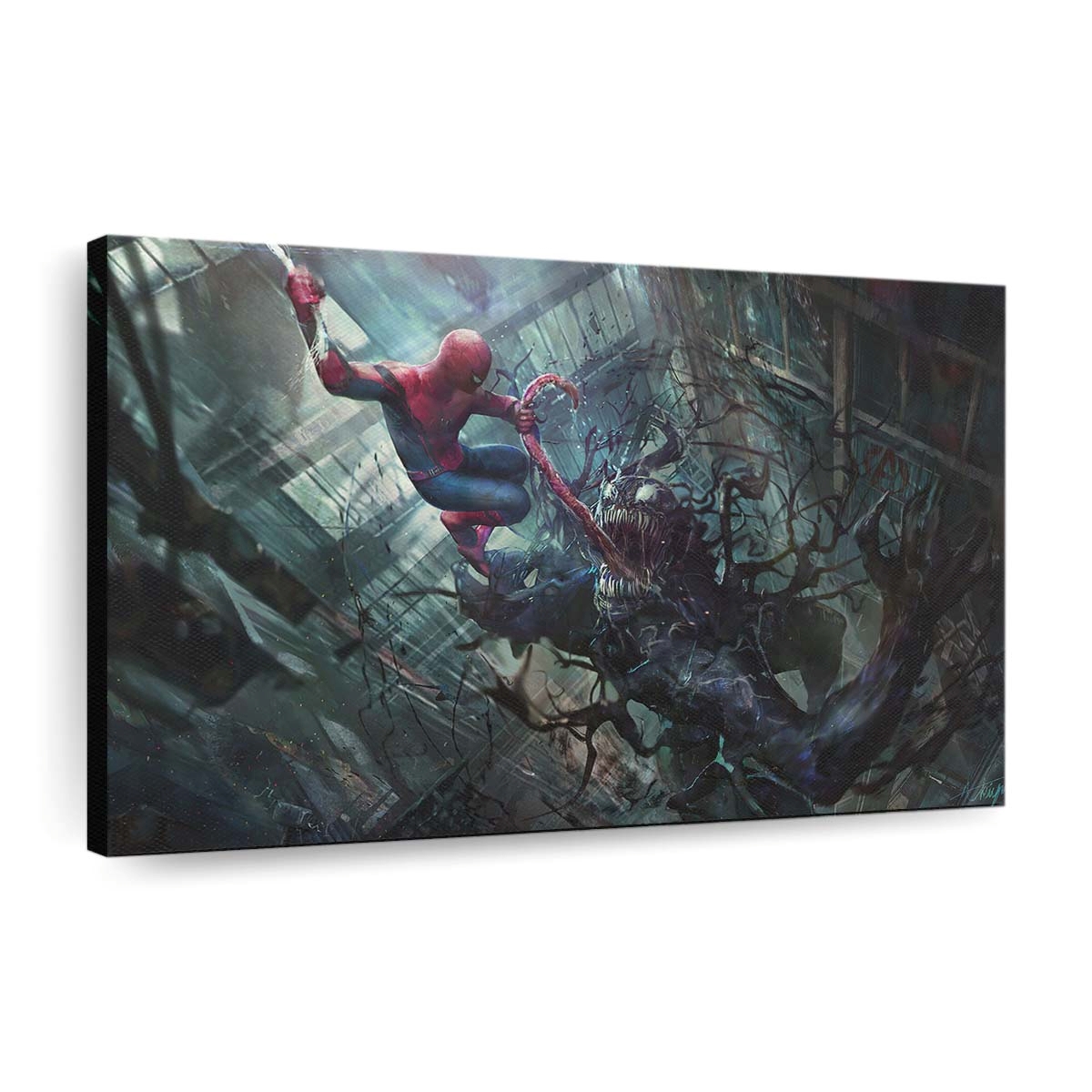 Venom und Spider Man Leinwandbild - Wanddeko
