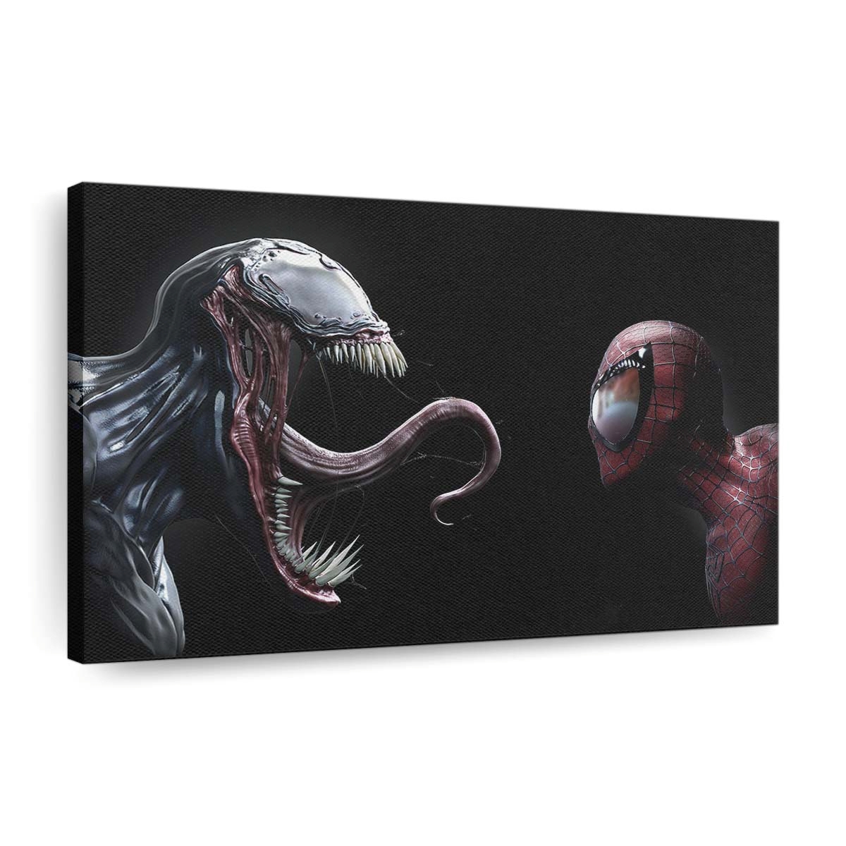 Venom und Spider Man im Duell Leinwandbild - Wanddeko
