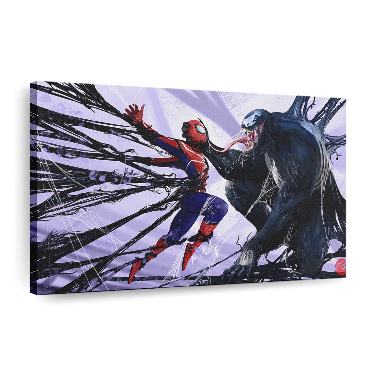 Venom gegen Spider Man 2 Leinwandbild - Wanddeko