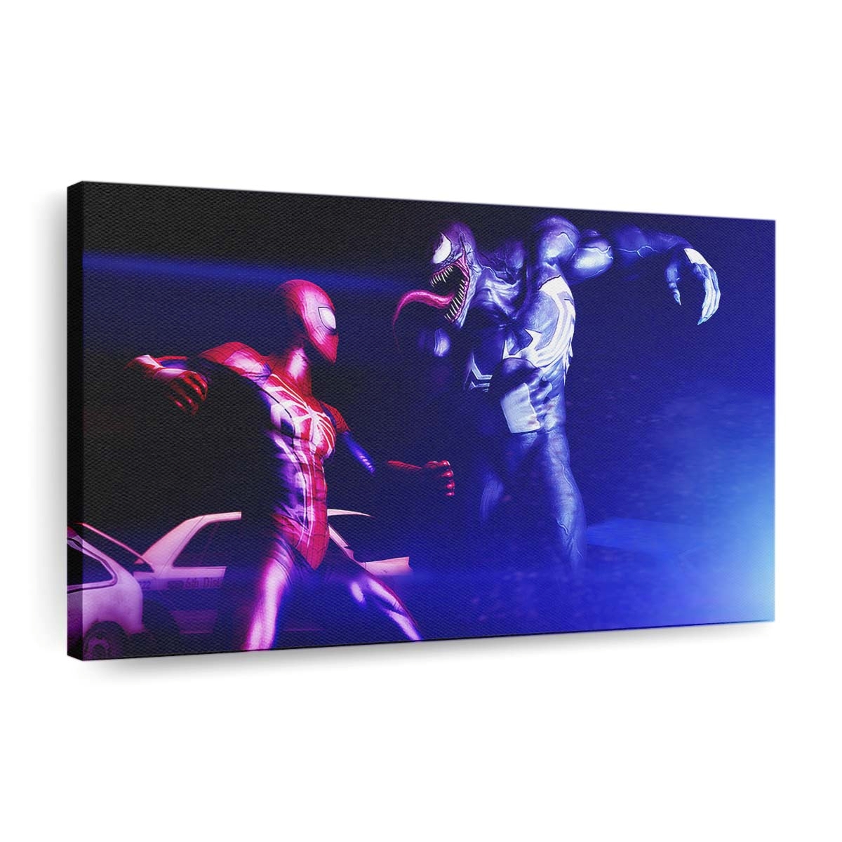 Venom gegen Spider Man 4 Leinwandbild - Wanddeko