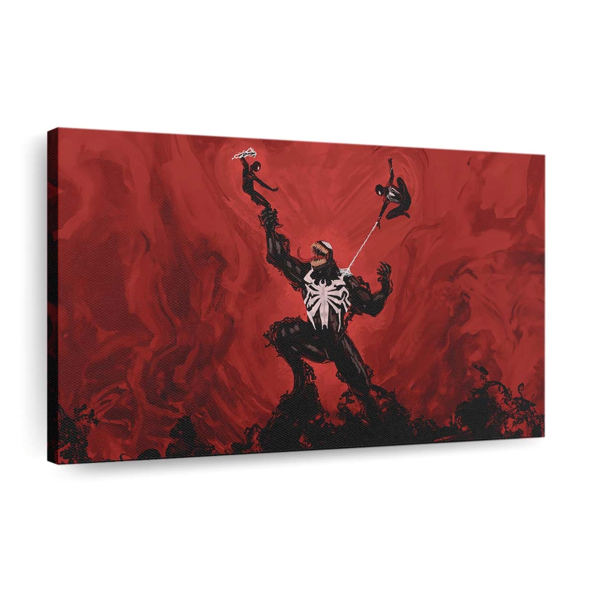 Venom gegen Trio Spider Man Leinwandbild - Wanddeko
