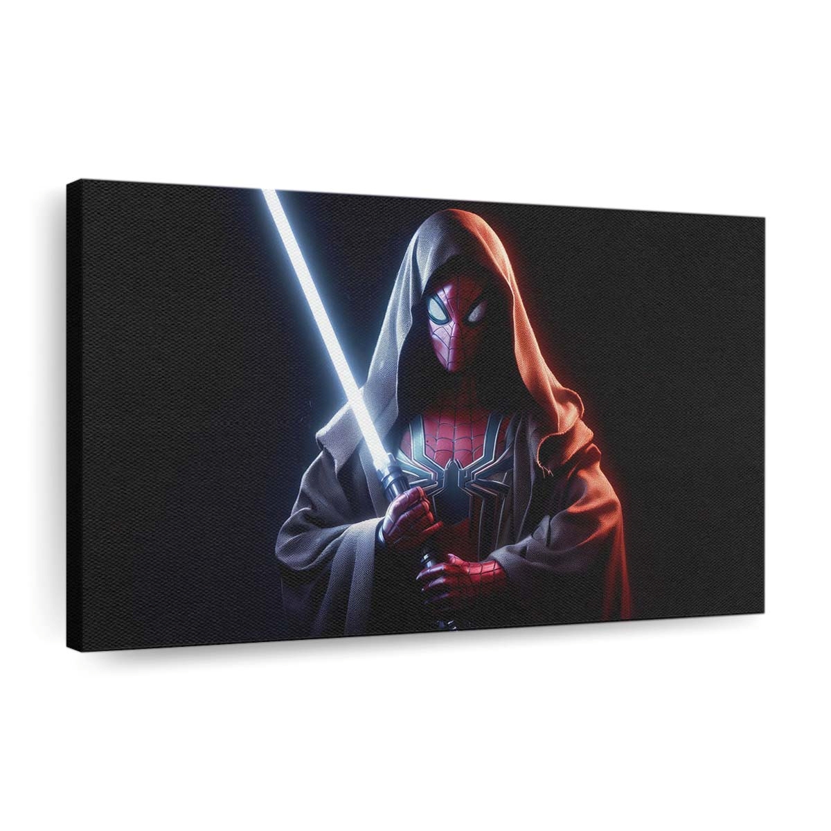 Was wäre, wenn Spider Man ein Jedi würde? Leinwandbild - Wanddeko