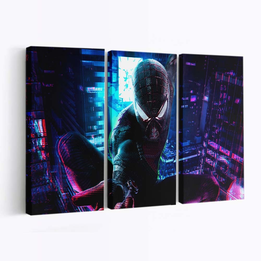 Amazing Spider Man Cyberpunk Leinwandbild - Wanddeko