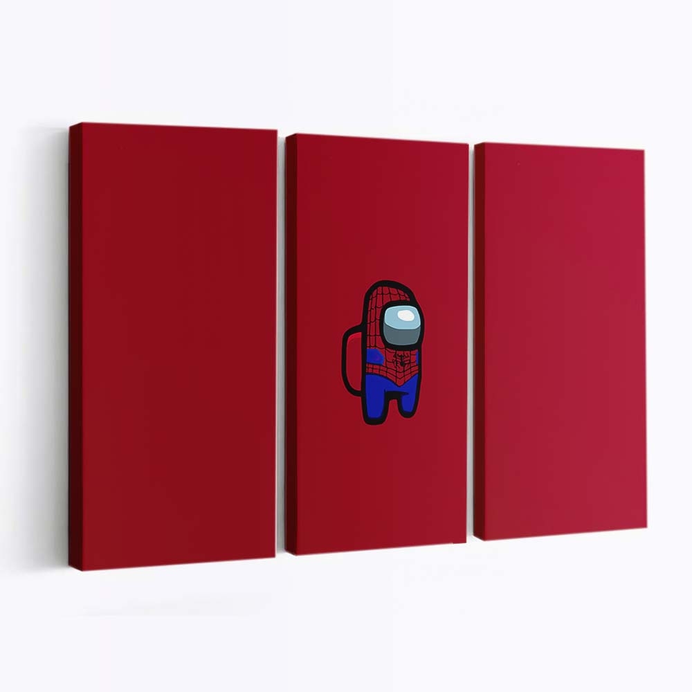 Among Us Spider Man Minimal Leinwandbild - Wanddeko
