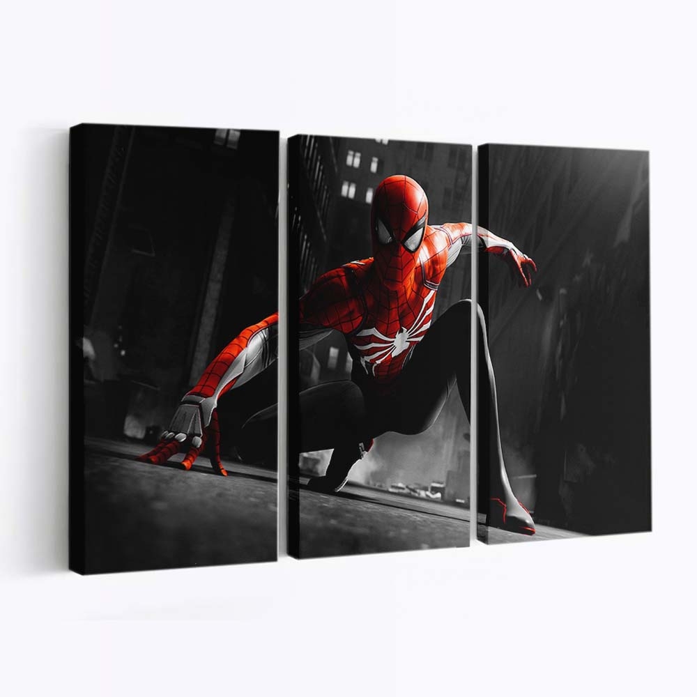 Schwarz roter Spider Man Leinwandbild - Wanddeko