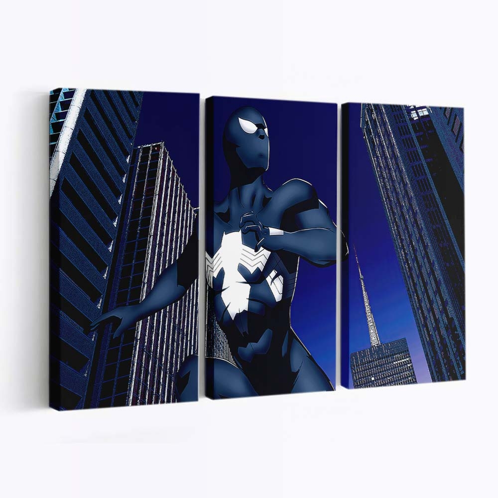 Black Moon Spider Man Leinwandbild - Wanddeko