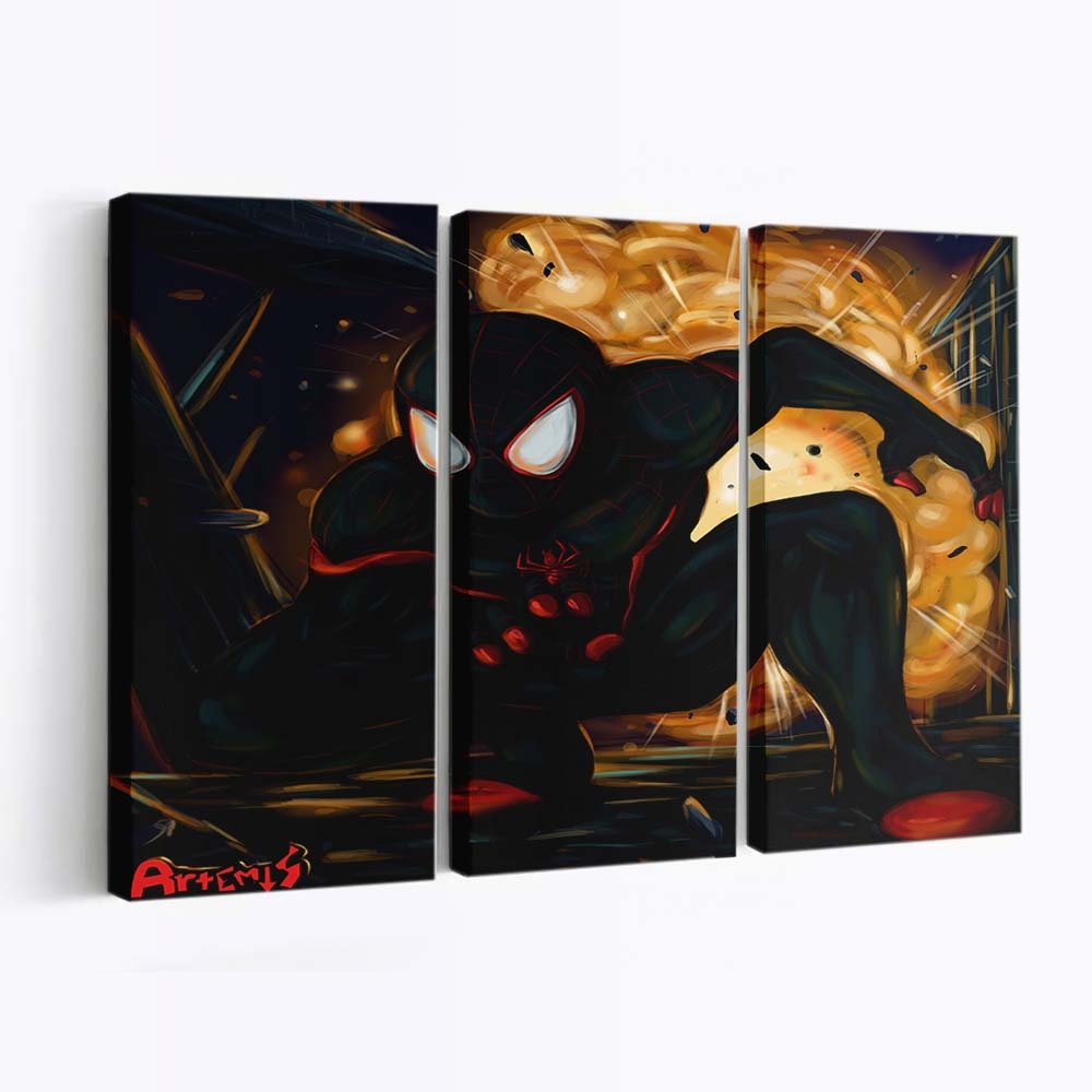 Kunst des schwarzen Spider Man Leinwandbild - Wanddeko