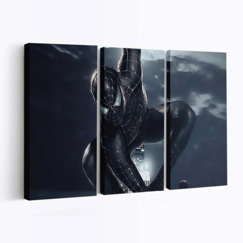 Black Suit Spider Man Leinwandbild - Wanddeko