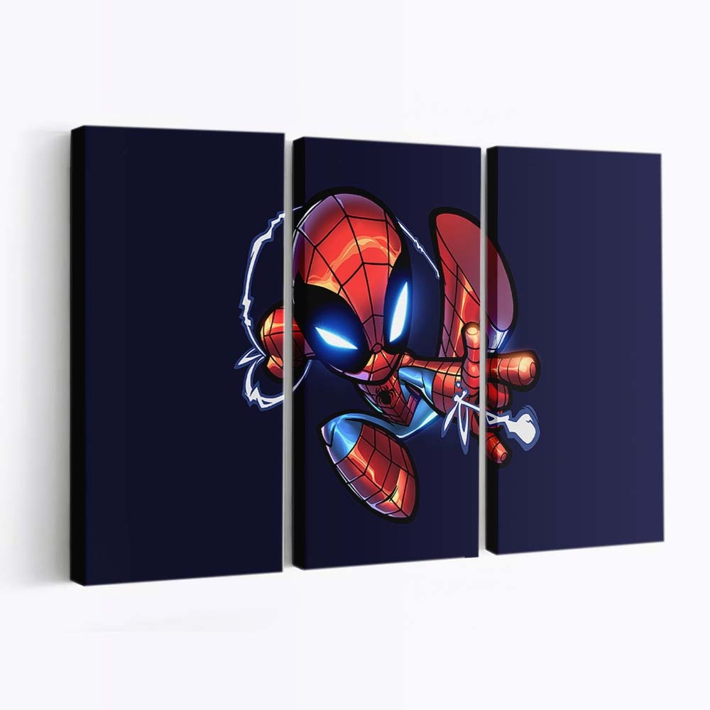 Chibi Spider Man Kunstwerk Leinwandbild - Wanddeko