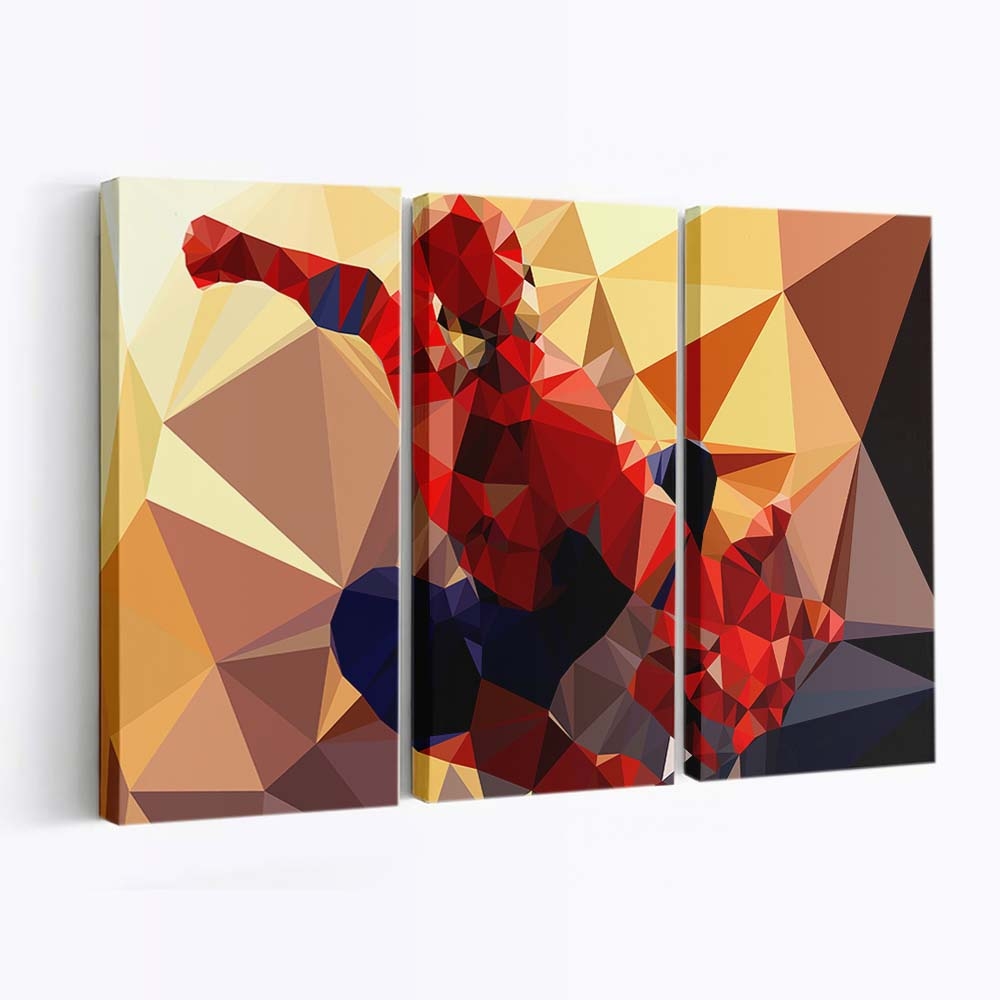 Low Poly Spider Man Kunst Leinwandbild - Wanddeko