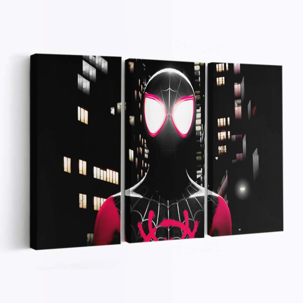 Marvels Spider Man Miles Morales Night Interval Leinwandbild - Wanddeko