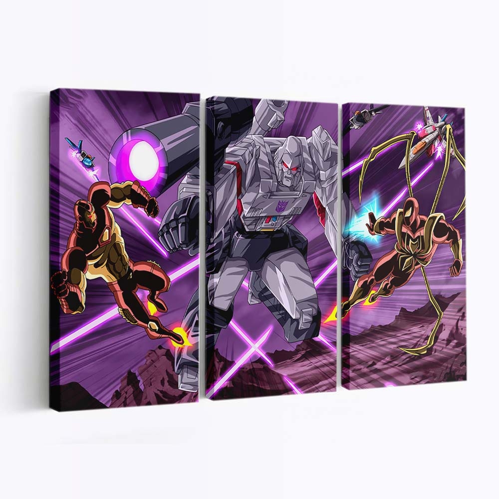 Megatron Vs Iron Man Iron Spider Man Leinwandbild - Wanddeko