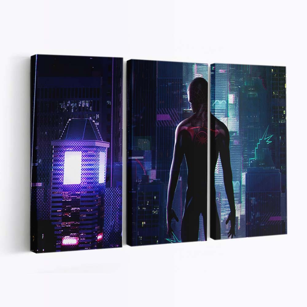 Miles Morales City Leinwandbild - Wanddeko