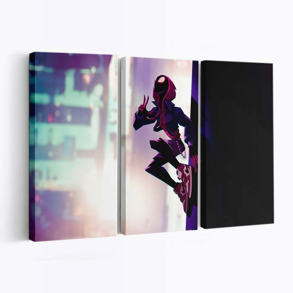 Miles Morales jenseits der Stadtlandschaft Leinwandbild - Wanddeko