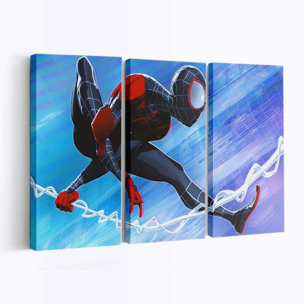 Miles Morales Jumping Artwork Leinwandbild - Wanddeko