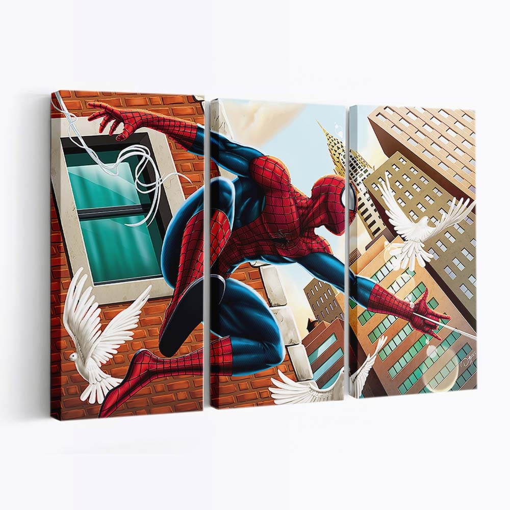Spider Man 2020 Kunstwerk Vögel Leinwandbild - Wanddeko