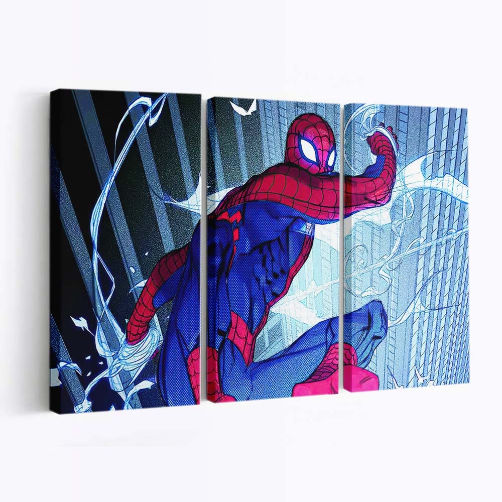 Spider Man in der Stadt Leinwandbild - Wanddeko