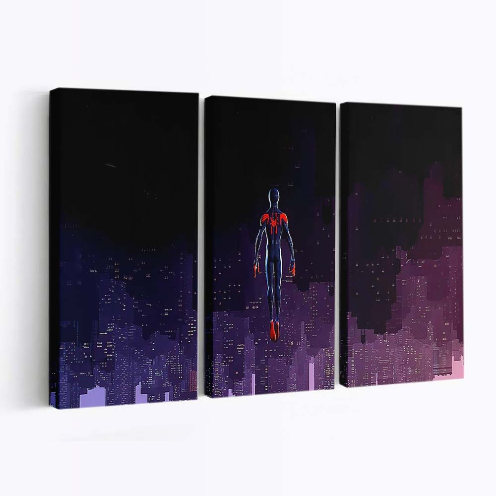 Spider Man springt aus großer Höhe Leinwandbild - Wanddeko