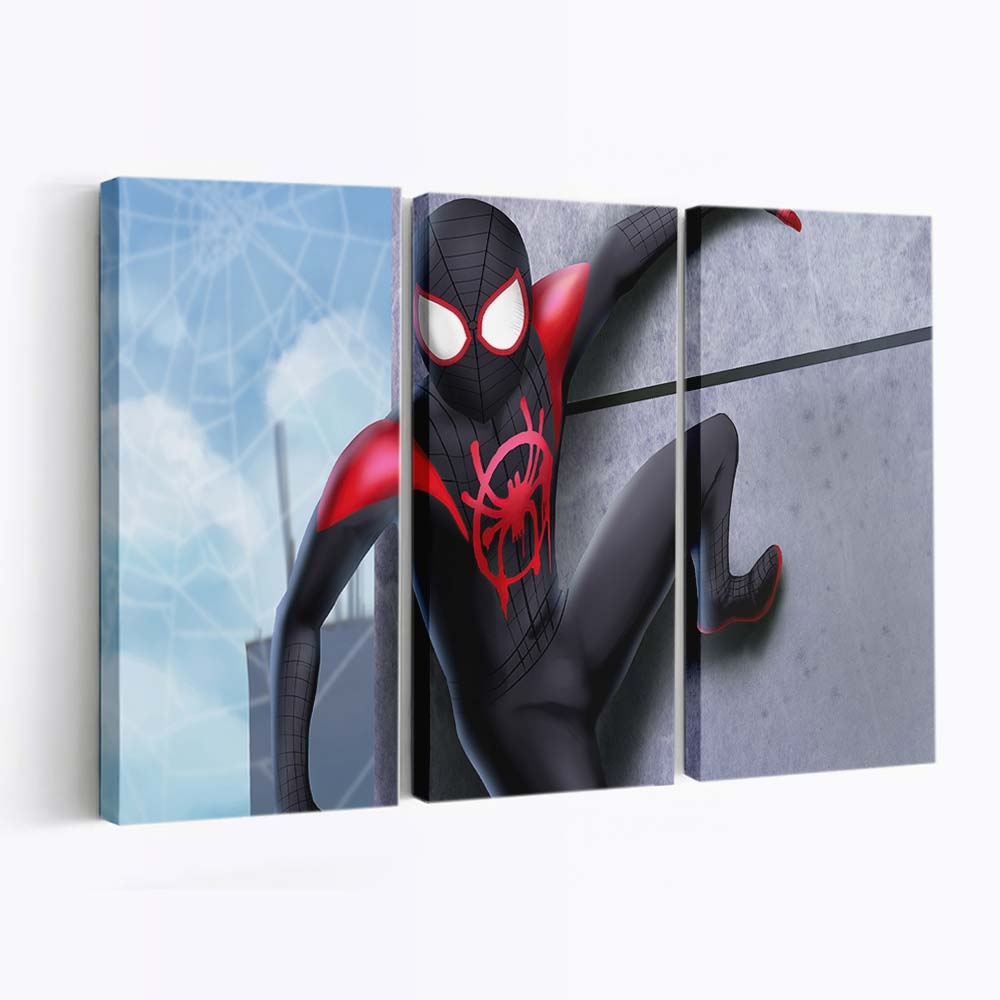 Spider Man Miles City Leinwandbild - Wanddeko